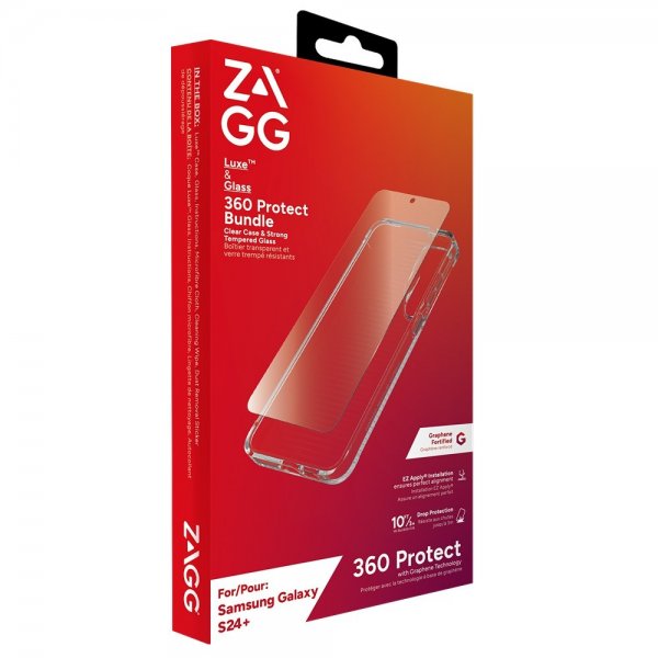 Zagg Samsung Galaxy S24 Plus Deksel med Skjermbeskytter Luxe & Glass 360 Protect Bundle