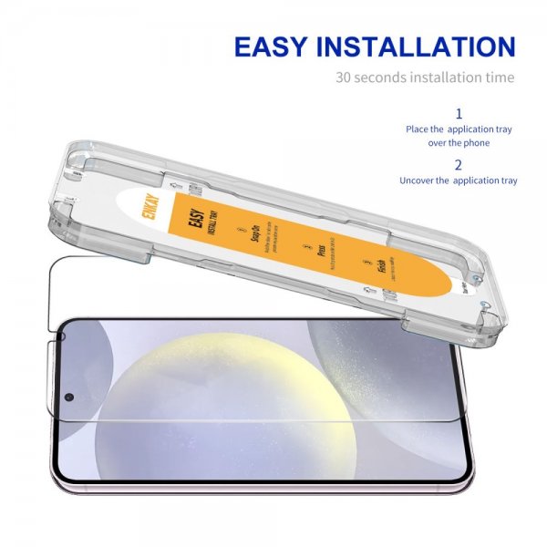 ENKAY Samsung Galaxy S24 Plus Skjermbeskytter Monteringsramme Easy Install