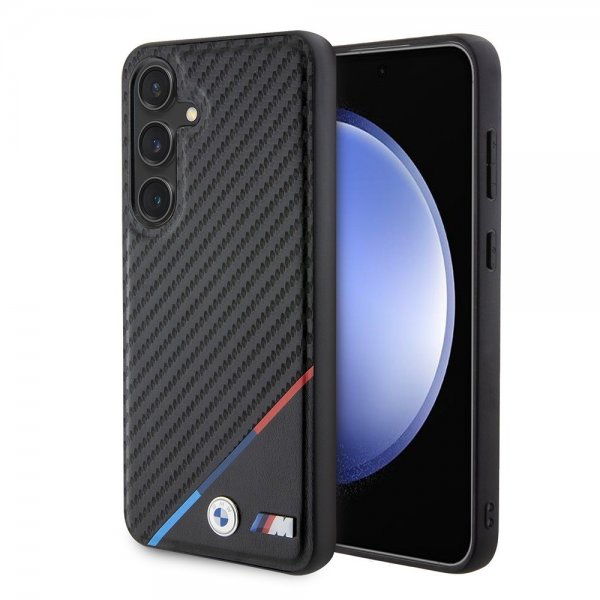 BMW Samsung Galaxy S24 Carbon Tricolor Stripe MagSafe Svart