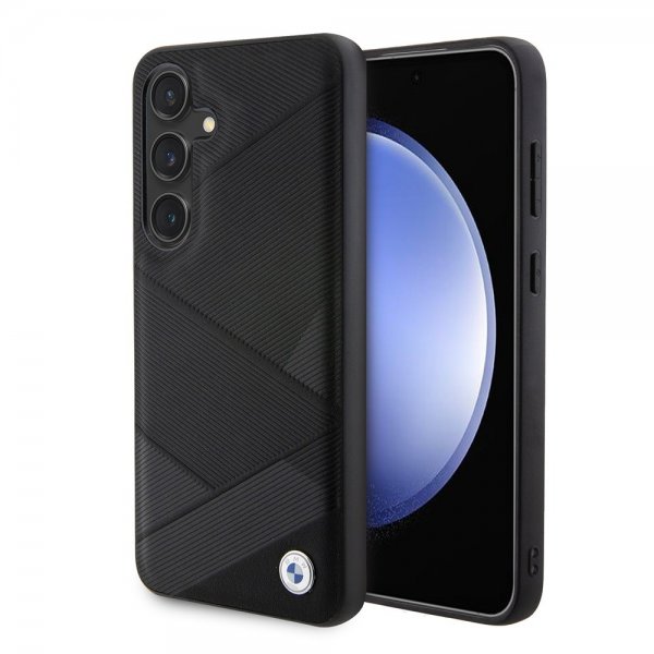 BMW Samsung Galaxy S24 Genuine Leather Textured Svart