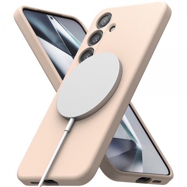 Ringke Samsung Galaxy S24 Silicone Magnetic Pink Sand