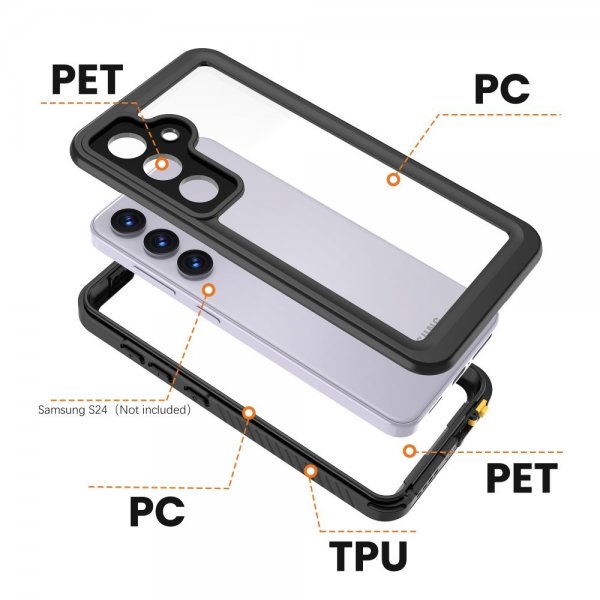 Redpepper Samsung Galaxy S24 Deksel Vanntett IP68 Svart