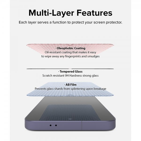Ringke Samsung Galaxy S24 Skjermbeskytter Easy Slide 2-pakning