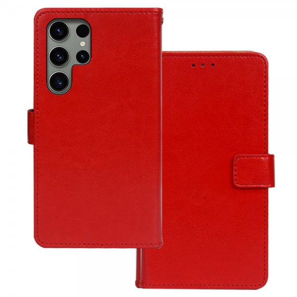 Samsung Galaxy S24 Ultra Etui 3 Kortlomme Rød