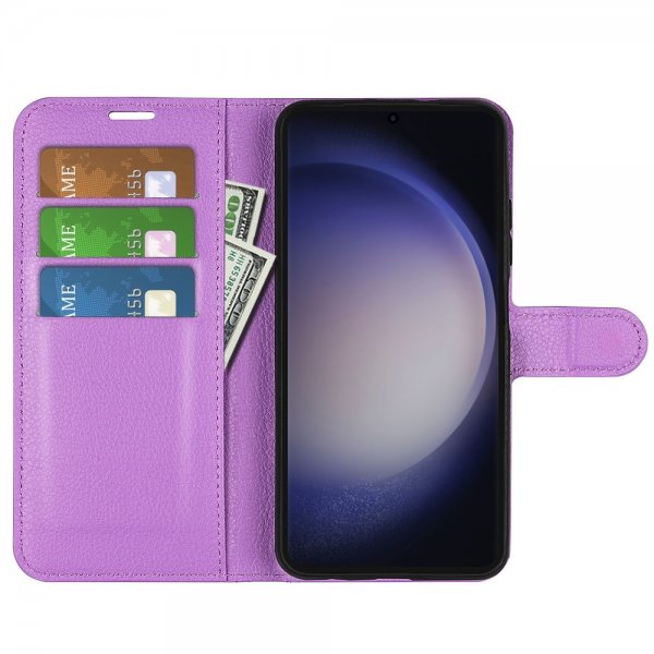 Samsung Galaxy S24 Ultra Etui Litchi Lilla