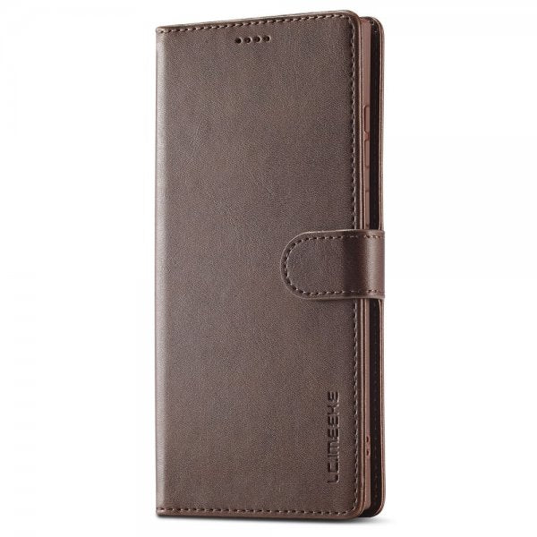 Lc.Imeeke Samsung Galaxy S24 Ultra Etui med Kortlomme stativfunksjon Mørkebrun