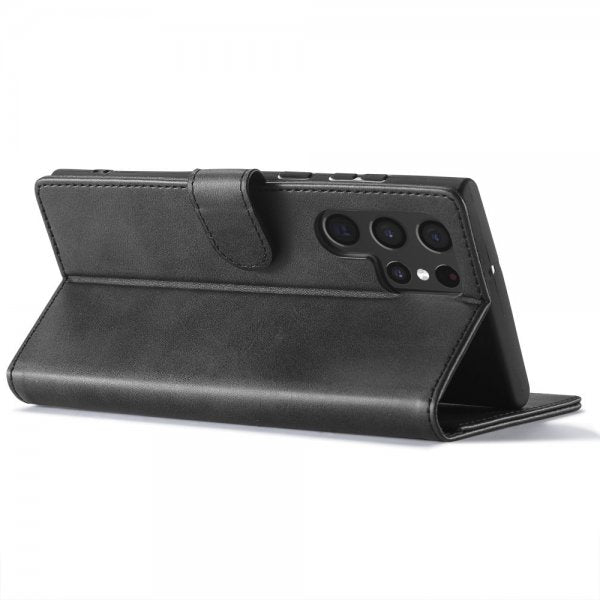 Lc.Imeeke Samsung Galaxy S24 Ultra Etui med Kortlomme stativfunksjon Svart