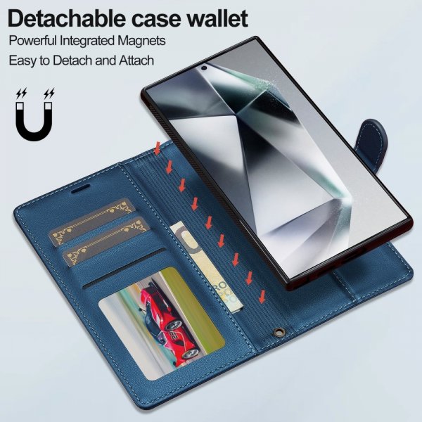 Lc.Imeeke Samsung Galaxy S24 Ultra Etui Avtagbart Deksel L2 Series MagSafe Blå