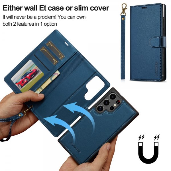 Lc.Imeeke Samsung Galaxy S24 Ultra Etui Avtagbart Deksel L2 Series MagSafe Blå