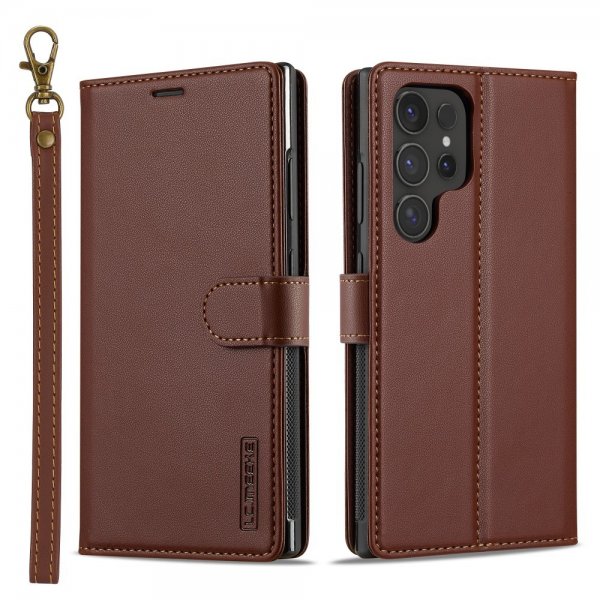 Lc.Imeeke Samsung Galaxy S24 Ultra Etui Avtagbart Deksel L2 Series MagSafe Brun
