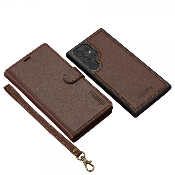 Lc.Imeeke Samsung Galaxy S24 Ultra Etui Avtagbart Deksel L2 Series MagSafe Brun