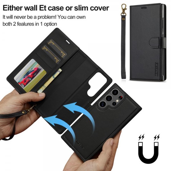Lc.Imeeke Samsung Galaxy S24 Ultra Etui Avtagbart Deksel L2 Series MagSafe Svart