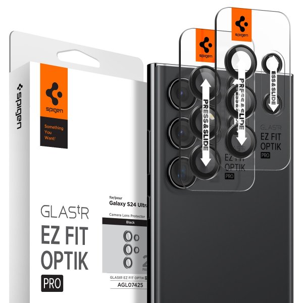 Spigen Samsung Galaxy S24 Ultra Kamerabeskytter GLAS.tR EZ Fit Optik Pro 2-pakning Svart