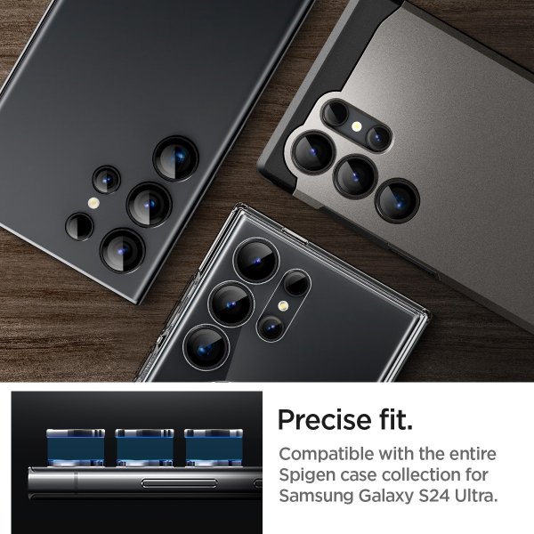 Spigen Samsung Galaxy S24 Ultra Kamerabeskytter GLAS.tR EZ Fit Optik Pro 2-pakning Svart