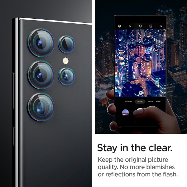 Spigen Samsung Galaxy S24 Ultra Kamerabeskytter GLAS.tR EZ Fit Optik Pro 2-pakning Svart
