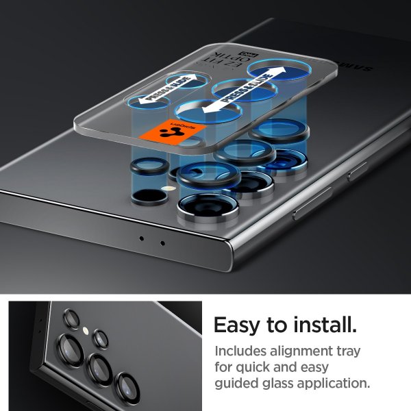 Spigen Samsung Galaxy S24 Ultra Kamerabeskytter GLAS.tR EZ Fit Optik Pro 2-pakning Svart