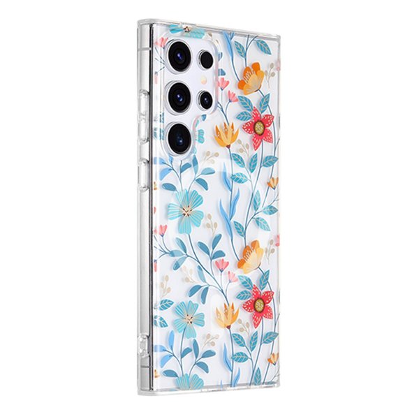 Samsung Galaxy S24 Ultra Deksel Blomstermønster MagSafe Kvister