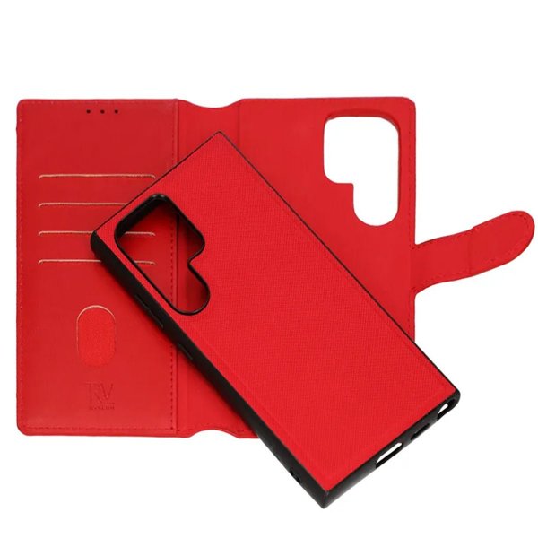 Rvelon Samsung Galaxy S24 Ultra Etui Detachable Wallet Case Rød