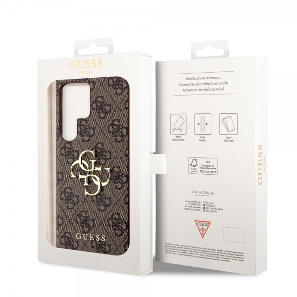 Guess Samsung Galaxy S24 Ultra 4G Metal Logo Brun