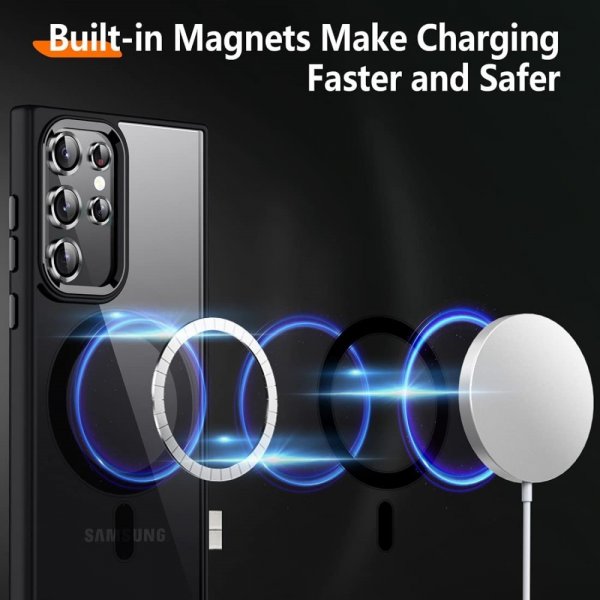 Samsung Galaxy S24 Ultra Deksel Farget Kant MagSafe Svart