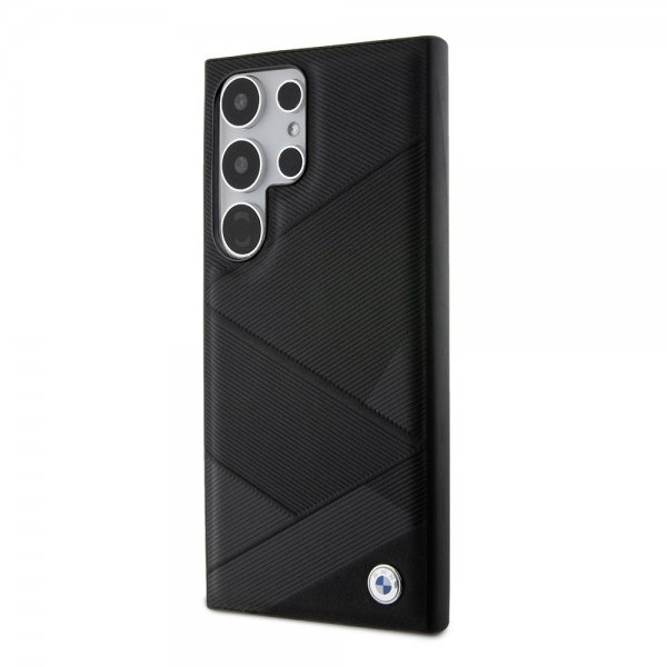 BMW Samsung Galaxy S24 Ultra Genuine Leather Textured Svart