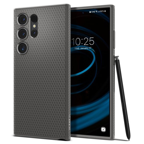 Spigen Samsung Galaxy S24 Ultra Deksel Liquid Air Marble Grey