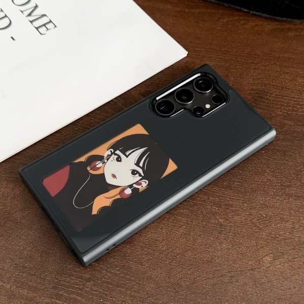 Samsung Galaxy S24 Ultra Deksel Innebygd skjerm E Ink Case Svart