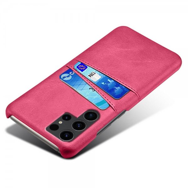 Samsung Galaxy S24 Ultra Deksel med To Kortlommer Magenta