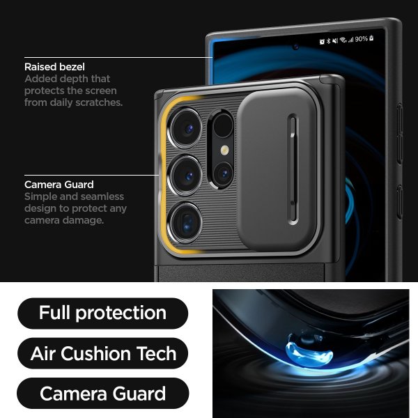 Spigen Samsung Galaxy S24 Ultra Deksel Optik Armor Svart