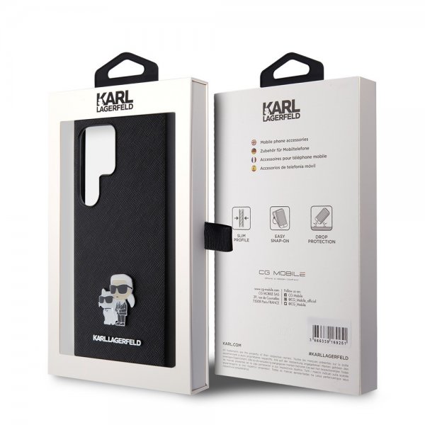 Karl Lagerfeld Samsung Galaxy S24 Ultra Saffiano Karl & Choupette Svart
