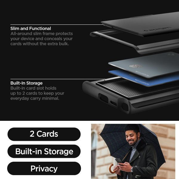 Spigen Samsung Galaxy S24 Ultra Deksel Slim Armor CS Svart