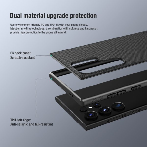 Nillkin Samsung Galaxy S24 Ultra Deksel Super Frosted Shield Pro Svart