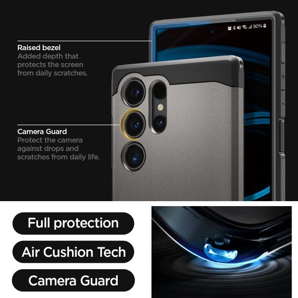 Spigen Samsung Galaxy S24 Ultra Deksel Tough Armor Gunmetal