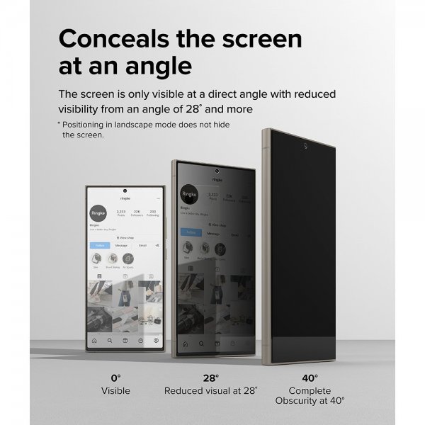 Ringke Samsung Galaxy S24 Ultra Skjermbeskytter Easy Slide Privacy 2-pakning