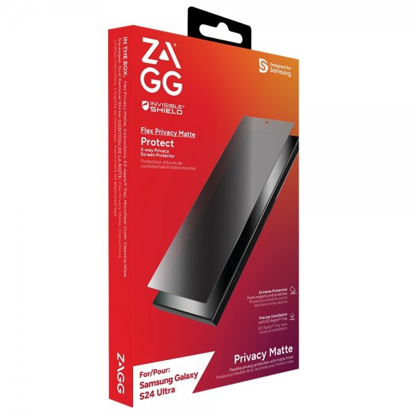 Zagg InvisibleShield Samsung Galaxy S24 Ultra Skjermbeskytter Flex Privacy Matte