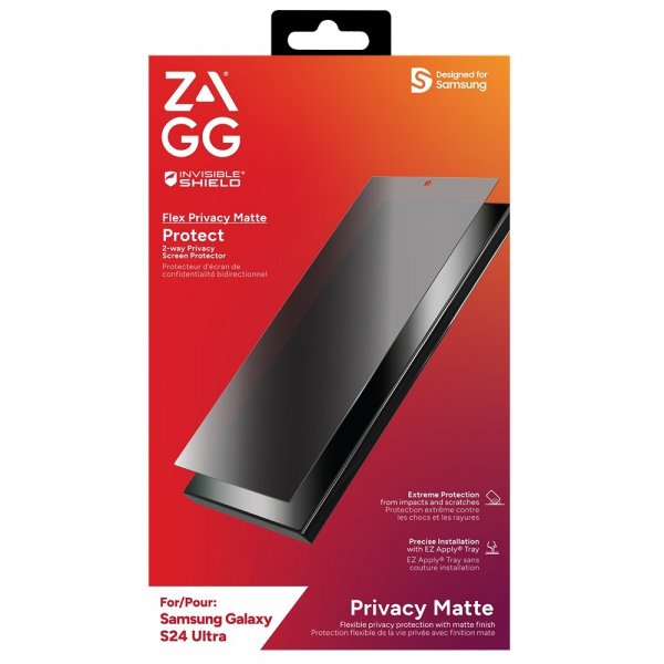 Zagg InvisibleShield Samsung Galaxy S24 Ultra Skjermbeskytter Flex Privacy Matte