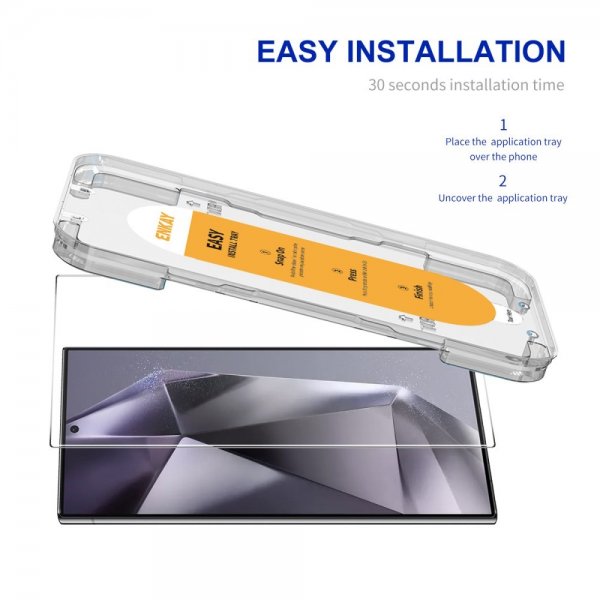 ENKAY Samsung Galaxy S24 Ultra Skjermbeskytter Monteringsramme Easy Install