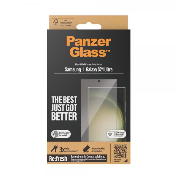 PanzerGlass Samsung Galaxy S24 Ultra Skjermbeskytter Ultra-Wide Fit EasyAligner