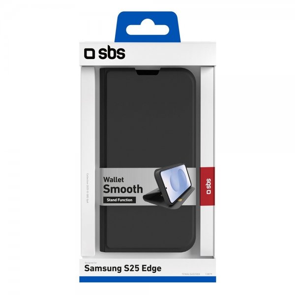SBS Samsung Galaxy S25 Edge Etui Wallet Smooth Svart