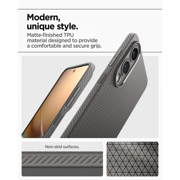 Spigen Samsung Galaxy S25 Edge Deksel Liquid Air Marble Gray