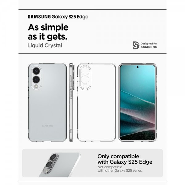 Spigen Samsung Galaxy S25 Edge Deksel Liquid Crystal Transparent