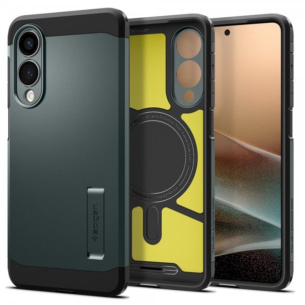 Spigen Samsung Galaxy S25 Edge Deksel Tough Armor MagFit Abyss Green