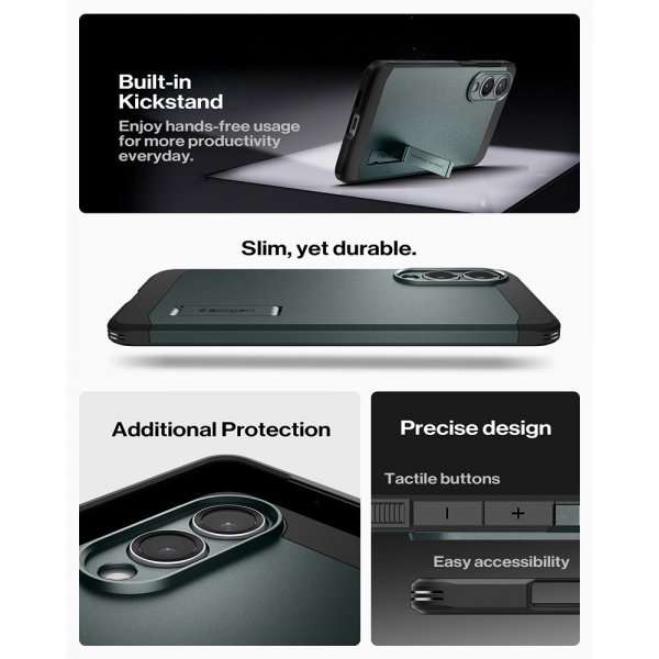 Spigen Samsung Galaxy S25 Edge Deksel Tough Armor MagFit Abyss Green