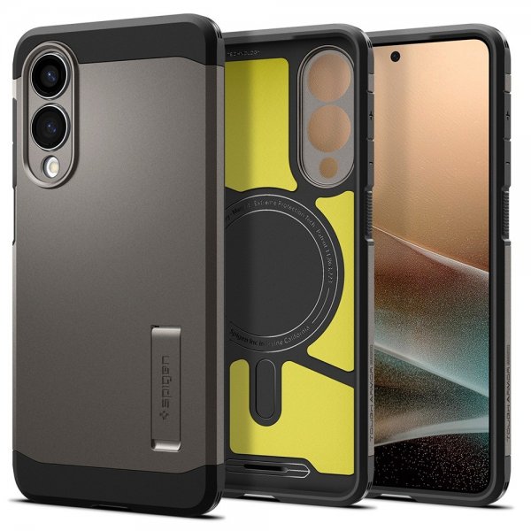 Spigen Samsung Galaxy S25 Edge Deksel Tough Armor MagFit Gunmetal