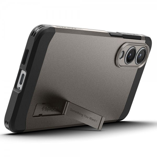 Spigen Samsung Galaxy S25 Edge Deksel Tough Armor MagFit Gunmetal