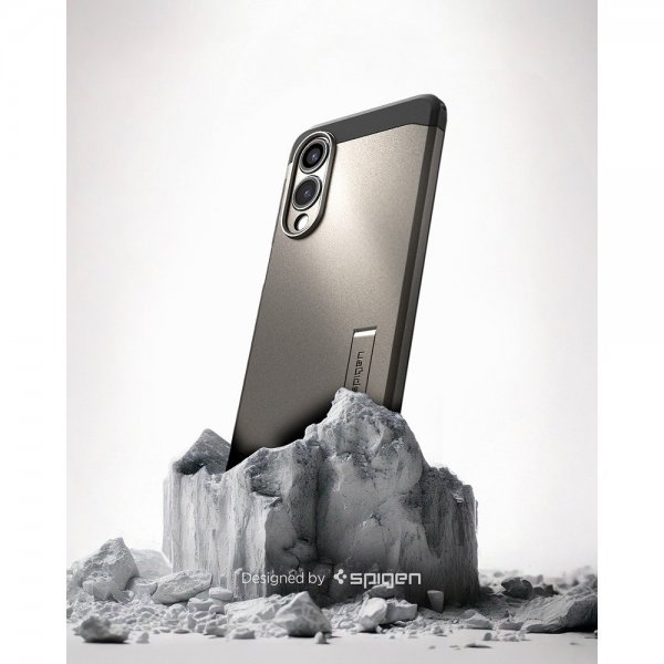 Spigen Samsung Galaxy S25 Edge Deksel Tough Armor MagFit Gunmetal