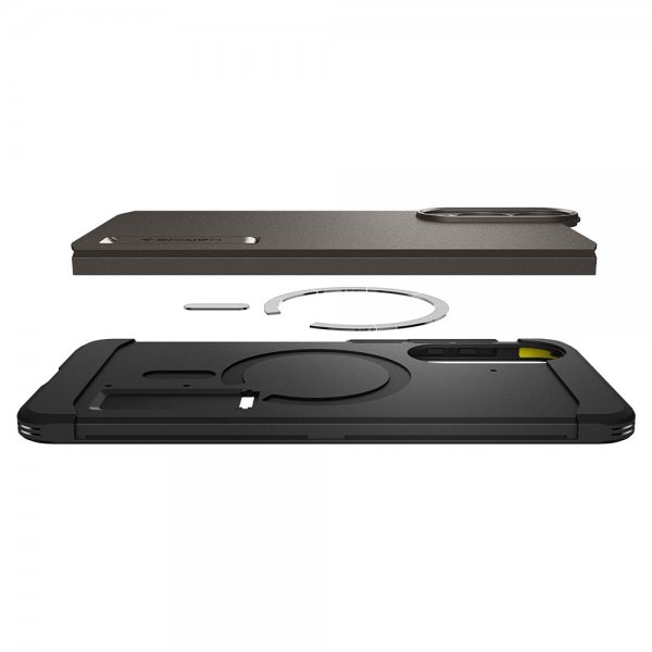 Spigen Samsung Galaxy S25 Edge Deksel Tough Armor MagFit Gunmetal
