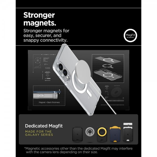 Spigen Samsung Galaxy S25 Edge Deksel Ultra Hybrid MagFit Clear White