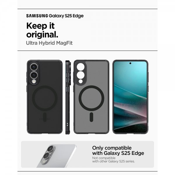 Spigen Samsung Galaxy S25 Edge Deksel Ultra Hybrid MagFit Frost Black