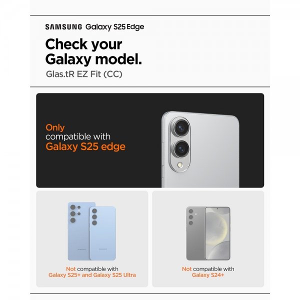 Spigen Samsung Galaxy S25 Edge Skjermbeskytter GLAS.tR EZ Fit Pro